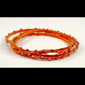 Swarovski crystal wrap bracelet in tangerine